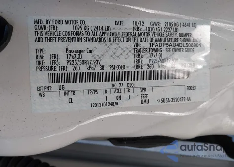 2013 Ford C-Max Hybrid Se from USA, damaged, VIN 1FADP5AU4DL508901